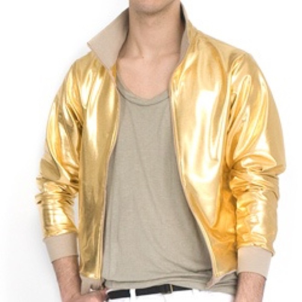 American Apparel Gold Lamé Bomber Unisex
